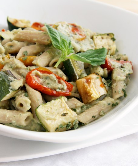 bean basil penne close