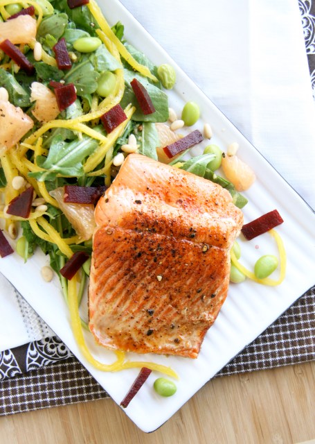 salmon mango grapefruit salad