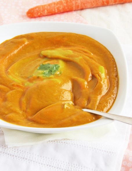 cumin beet carrot soup spoon