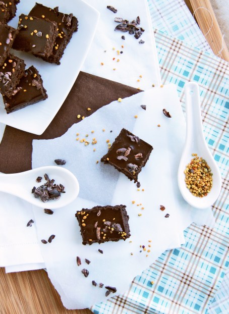 no bake vegan beel pollen fudge brownies2