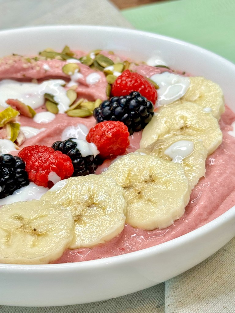 Tropical Strawberry Papaya Smoothie Bowl