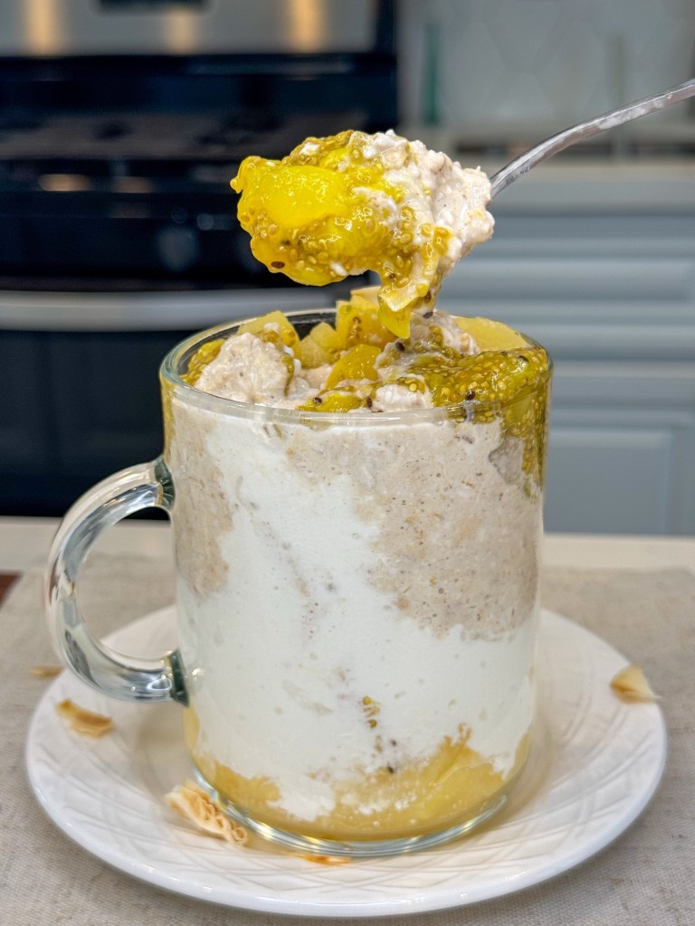 Golden kiwi chia jam sunny overnight oats bite