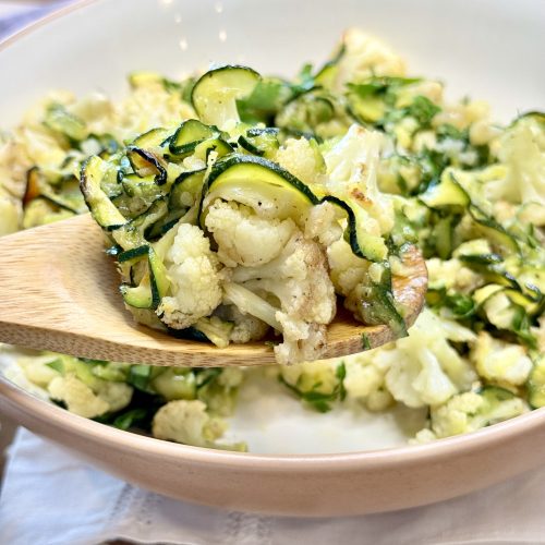 Roasted Zucchini Cauliflower Salad bite