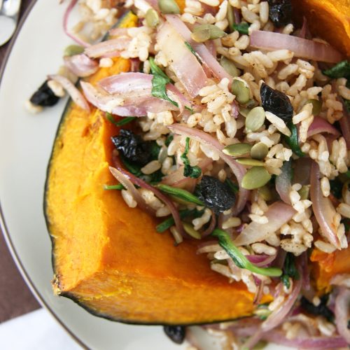 Black Cherry Rice "Stuffed" Kabocha Squash