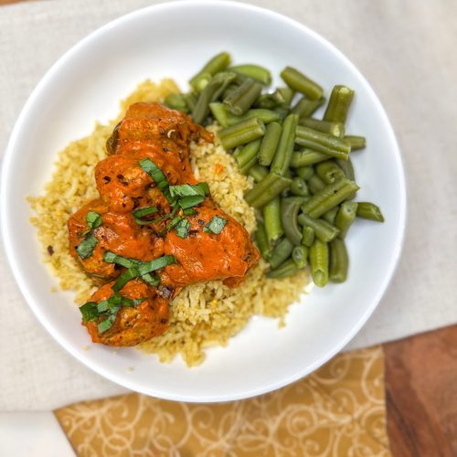 Meatballs in red pepper sauce